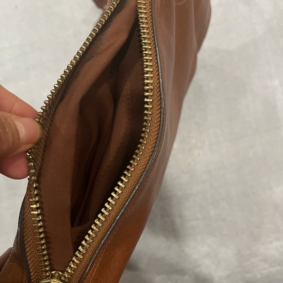 VTG Fossil Brown Leather Hobo Shoulder Bag - Picture 9 of 11